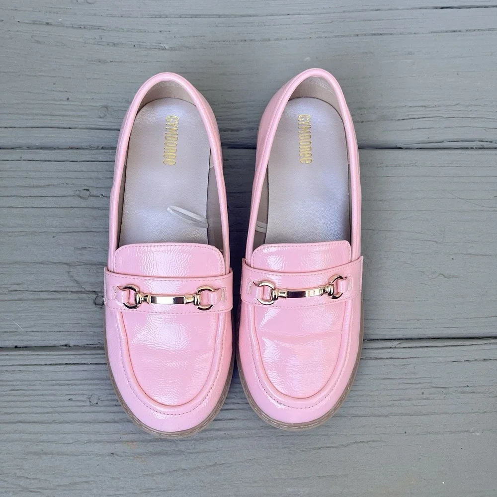 Gymboree Pink Faux Patent Loafers Classroom‎ Cutie Girls Size 2